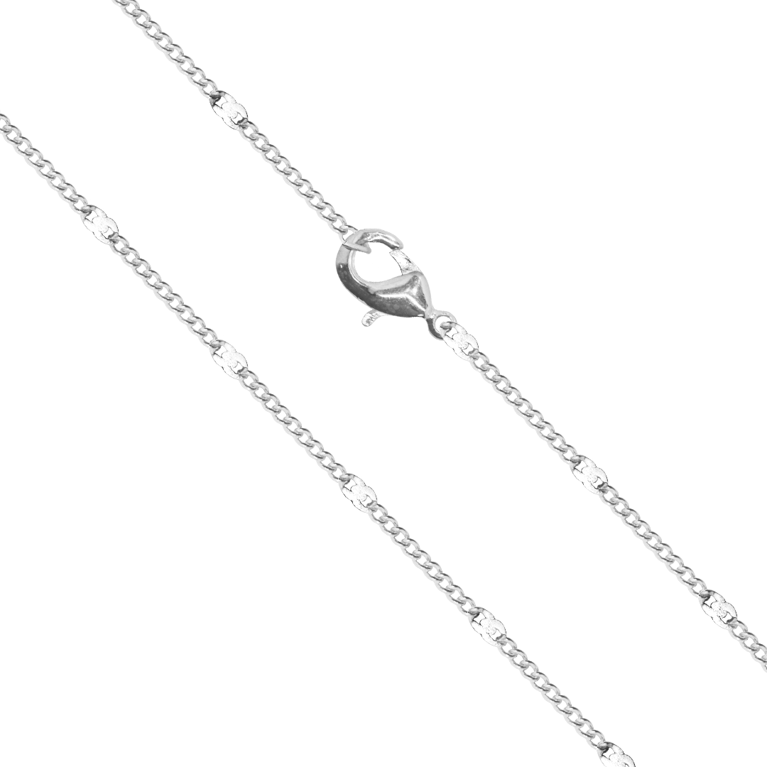 Chains, Curb Chain with Hammered Loop, 16 inches, Alloy, Sold Per pkg of 12, Available in Multiple Colours