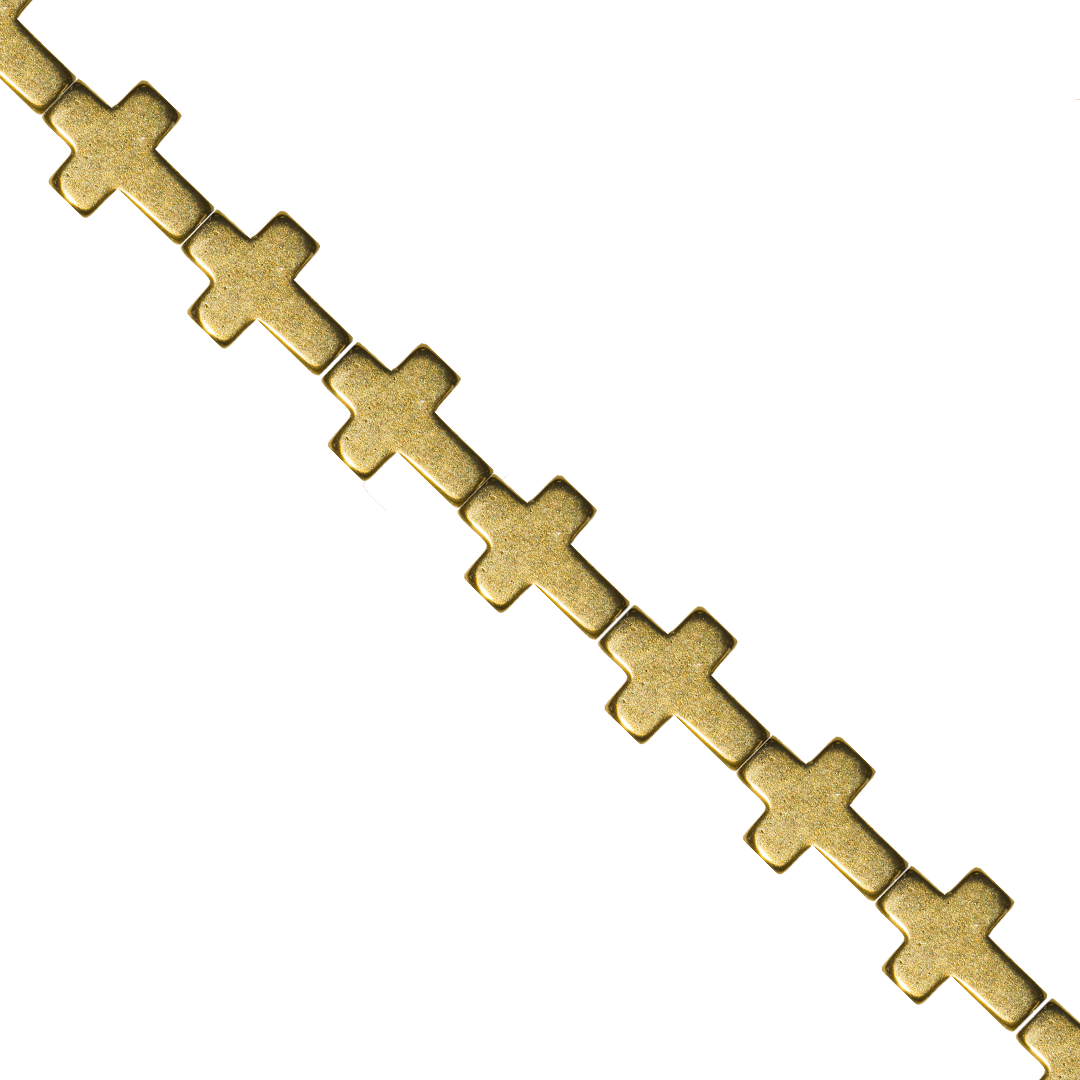Hematite, Cross, Plated, 8mm x 6mm, Approx 48 pcs per strand, Available in Multiple Colours