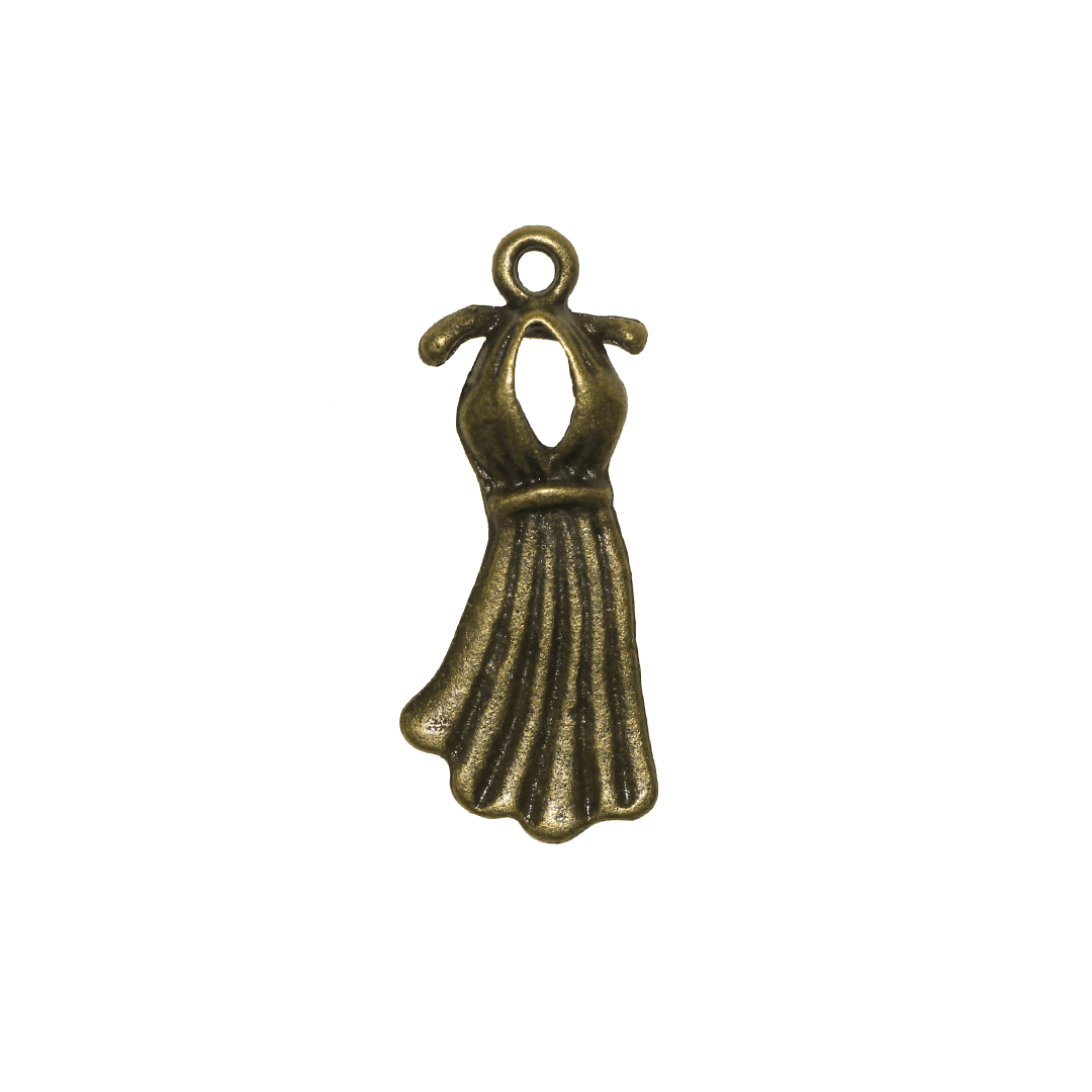 Charms, Dress, Brass, Alloy, 22mm x 9mm, Sold Per pkg of 7