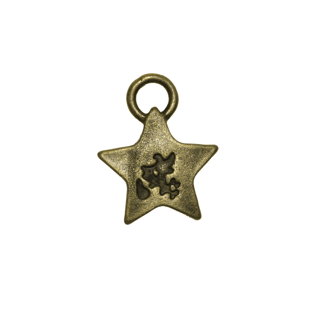 Charms, Star, Brass, Alloy, 21.5mm x 16.5mm, Sold Per pkg of 5