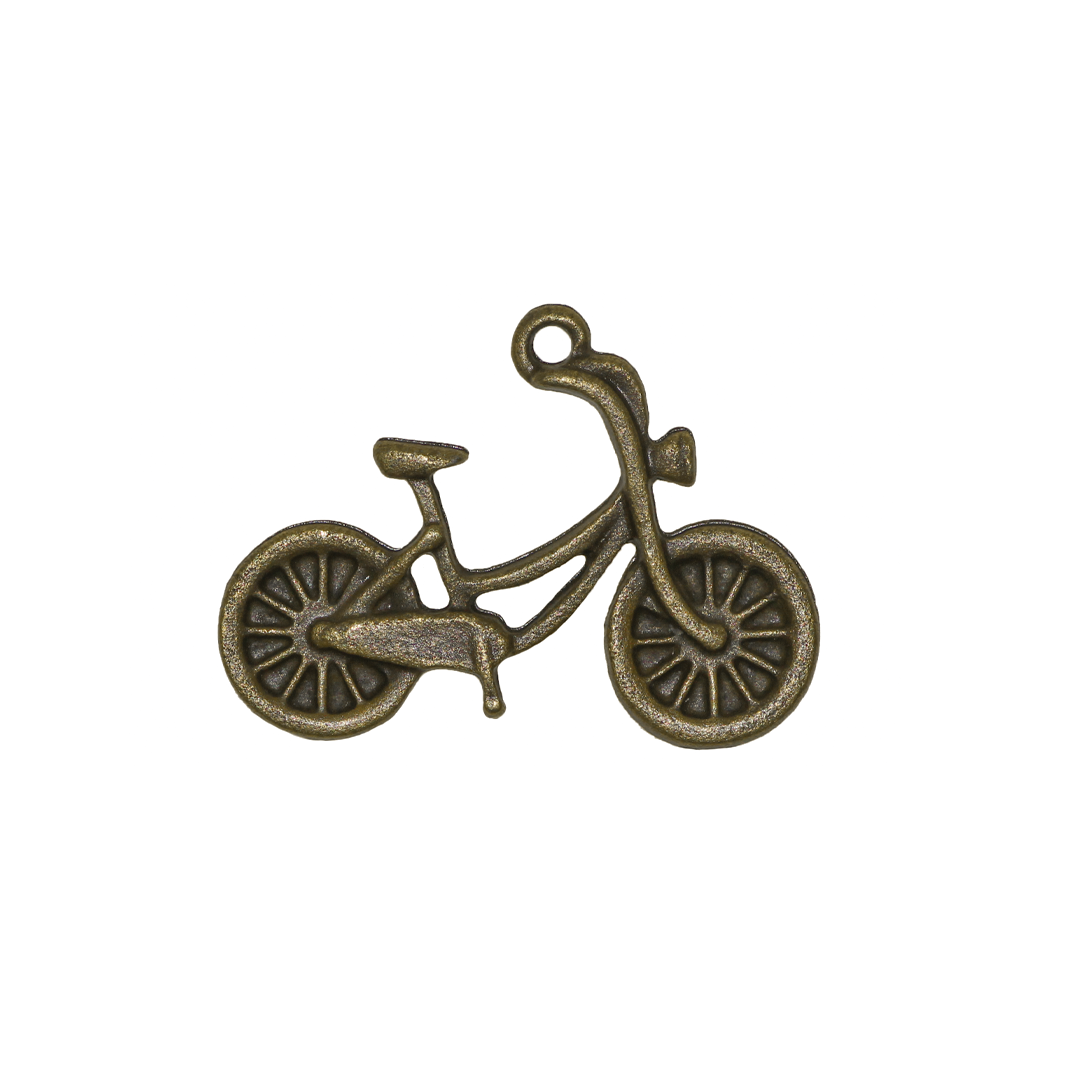 Charms, Bicycle, Brass, Alloy, 18mm x 25mm, Sold Per pkg of 6
