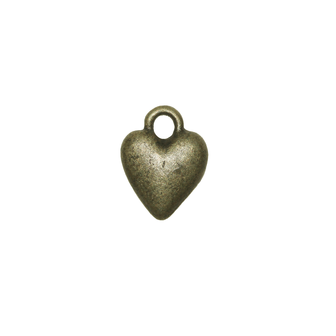 Charms, Heart, Brass, Alloy, 14mm x 10.5mm, Sold Per pkg of 8