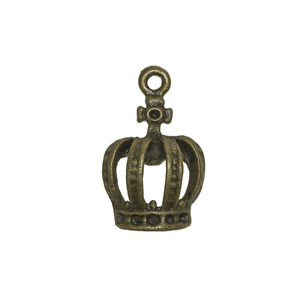 Charms, Royal Crown, Brass, Alloy, 20mm x 12.5mm, Sold Per pkg of 6