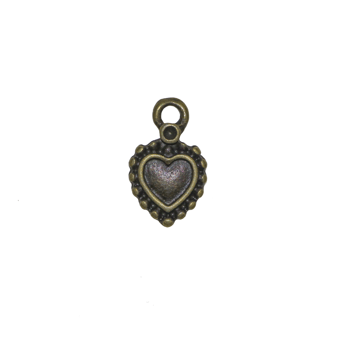 Charms, Heart Leaf, Brass, Alloy, 13mm x 8mm, Sold Per pkg of 12