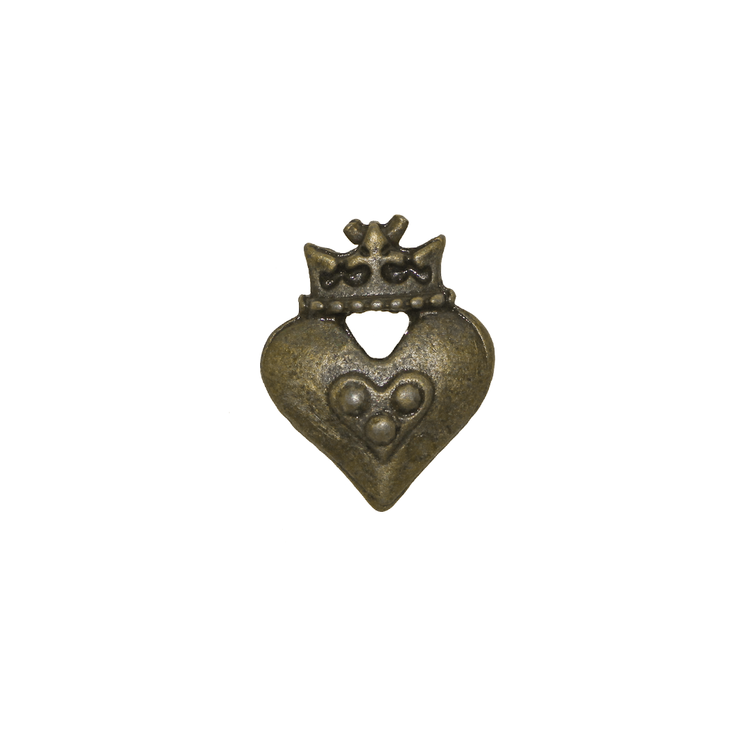 Charms, Heart Crown, Brass, Alloy, 18.5mm x 12.5mm, Sold Per pkg of 8