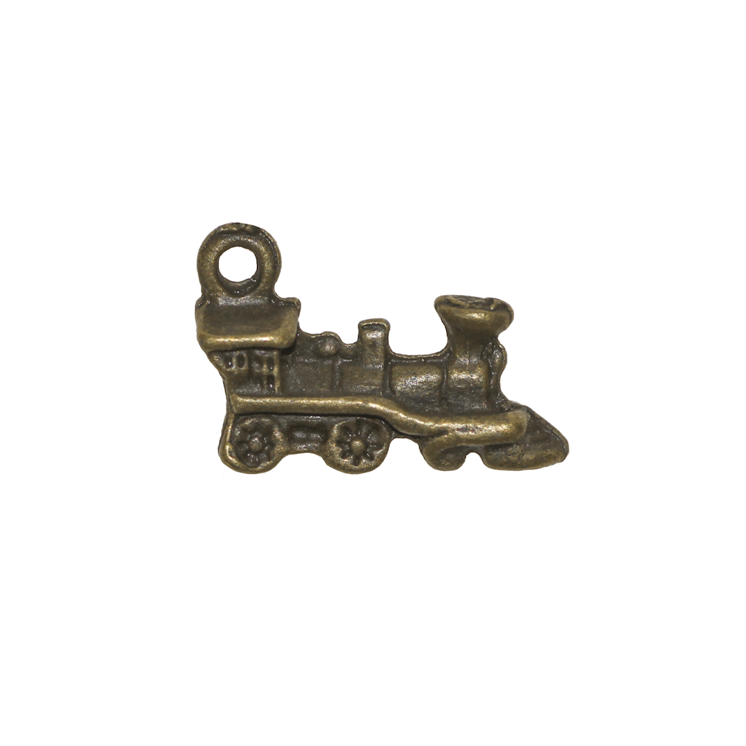 Charms, Train, Brass, Alloy, 11mm x 16mm, Sold Per pkg of 5