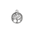 Charm, Tree of Life, Silver, Alloy, 24mm x 20mm x 1.6mm, Sold Per pkg of 6
