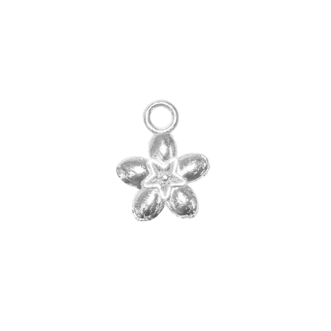 Charm, Flower, Alloy, 13mm x 10mm x 2.4mm, Sold Per pkg of 20, Available in Multiple Colours