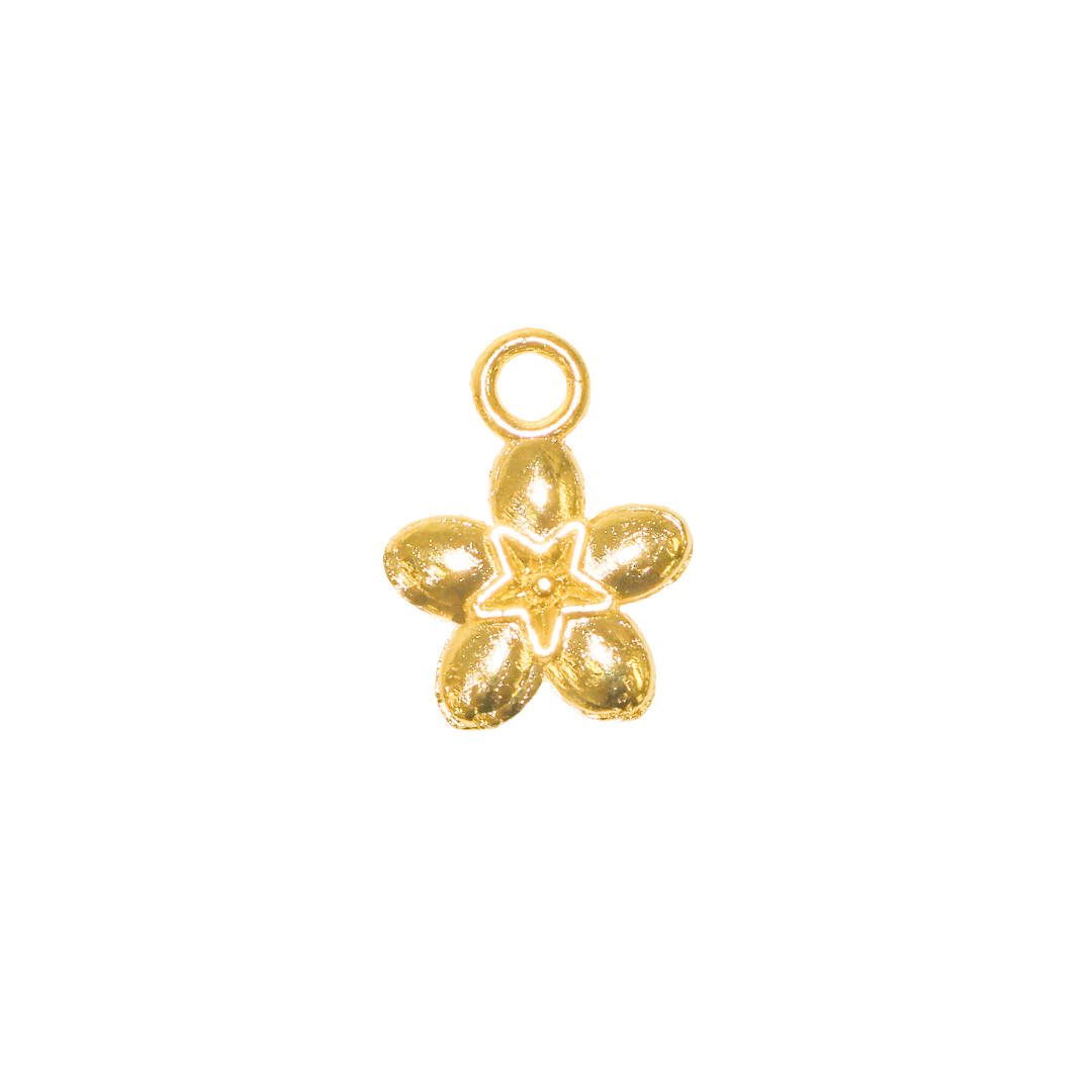 Charm, Flower, Alloy, 13mm x 10mm x 2.4mm, Sold Per pkg of 20, Available in Multiple Colours
