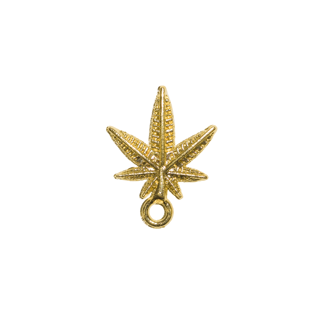 Charms, Cannabis Leaf, Alloy, 15mm x 11.5mm x 2mm, Sold Per pkg of 15, Available in Multiple Colours