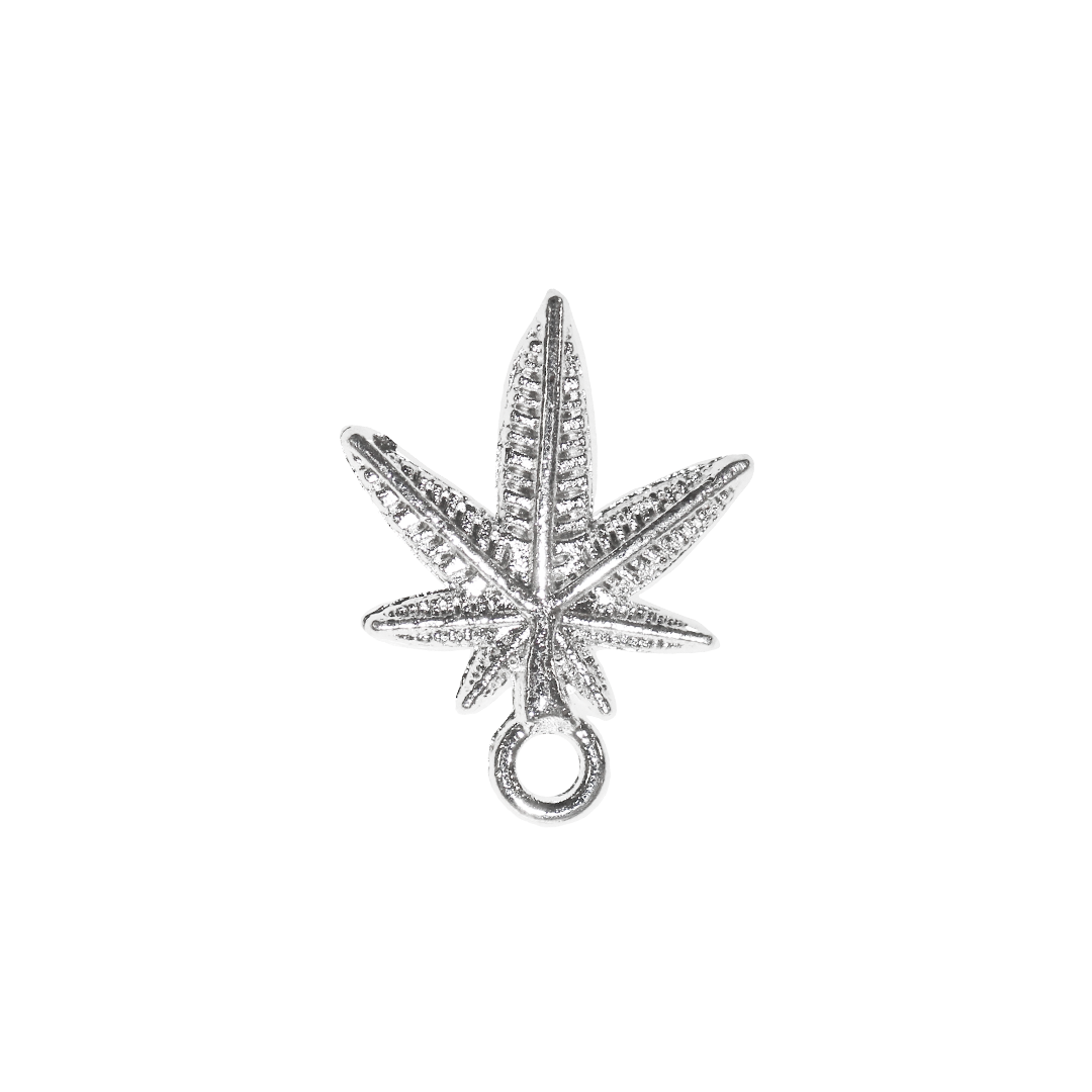 Charms, Cannabis Leaf, Alloy, 15mm x 11.5mm x 2mm, Sold Per pkg of 15, Available in Multiple Colours