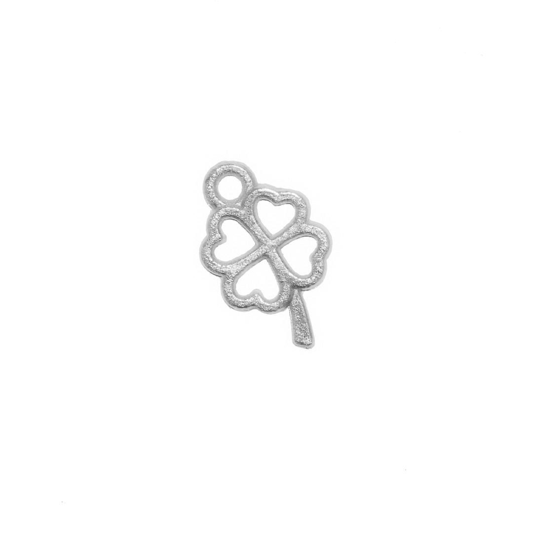 Charms, Four Leaf Clover, Alloy, 10mm x 6mm x 1.2mm, Sold Per pkg of 24, Available in Multiple Colours