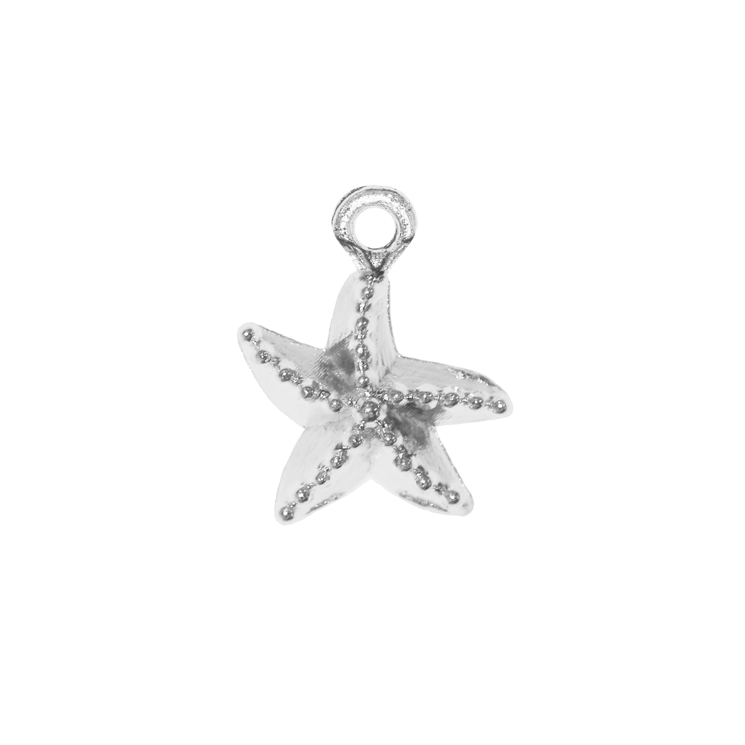 Charm, Starfish, Alloy, 12mm x 9.5mm x 2mm, Sold Per pkg of 30, Available in Multiple Colours