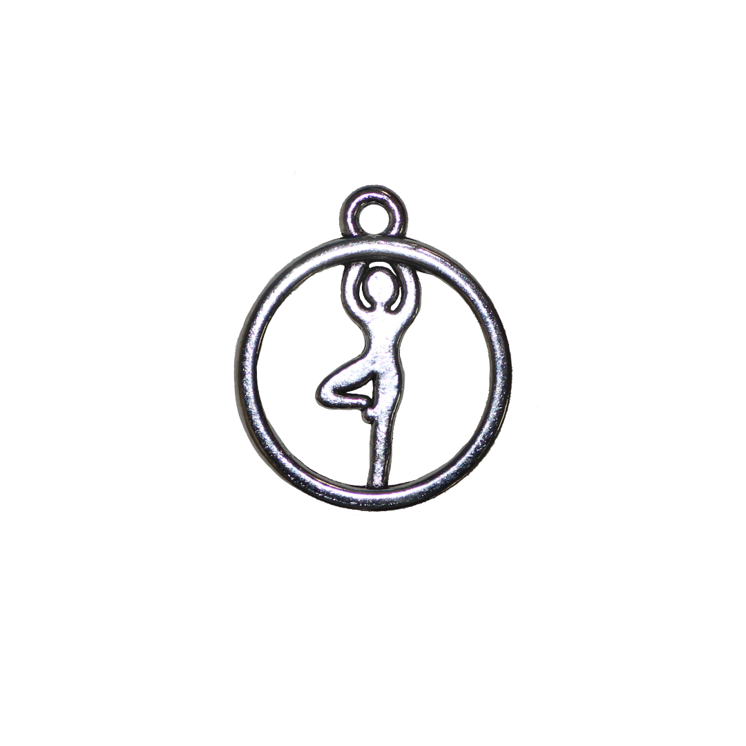 Charm, Gymnastic Girl, Silver, Alloy, 19mm x 16mm x 1.5mm, Sold Per pkg of 12