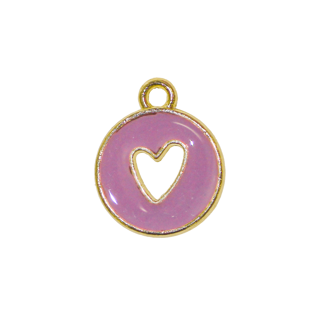 Charm, Heart, Enameled, 14.5mm x 11.5mm x 2mm, Available in Multiple colors