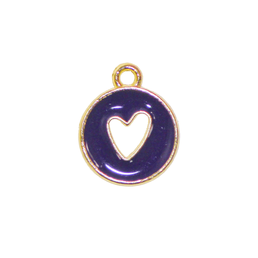 Charm, Heart, Enameled, 14.5mm x 11.5mm x 2mm, Available in Multiple colors