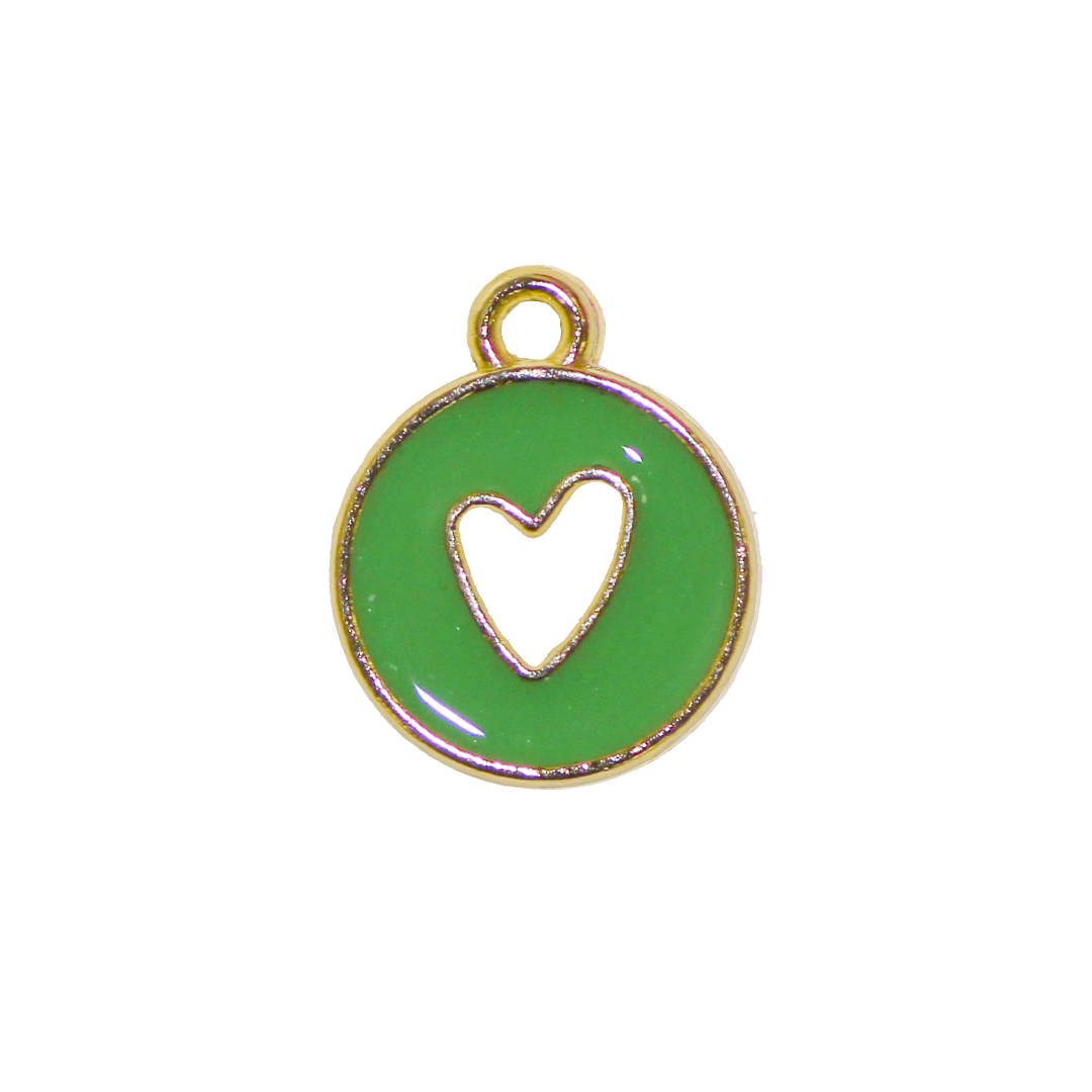 Charm, Heart, Enameled, 14.5mm x 11.5mm x 2mm, Available in Multiple colors
