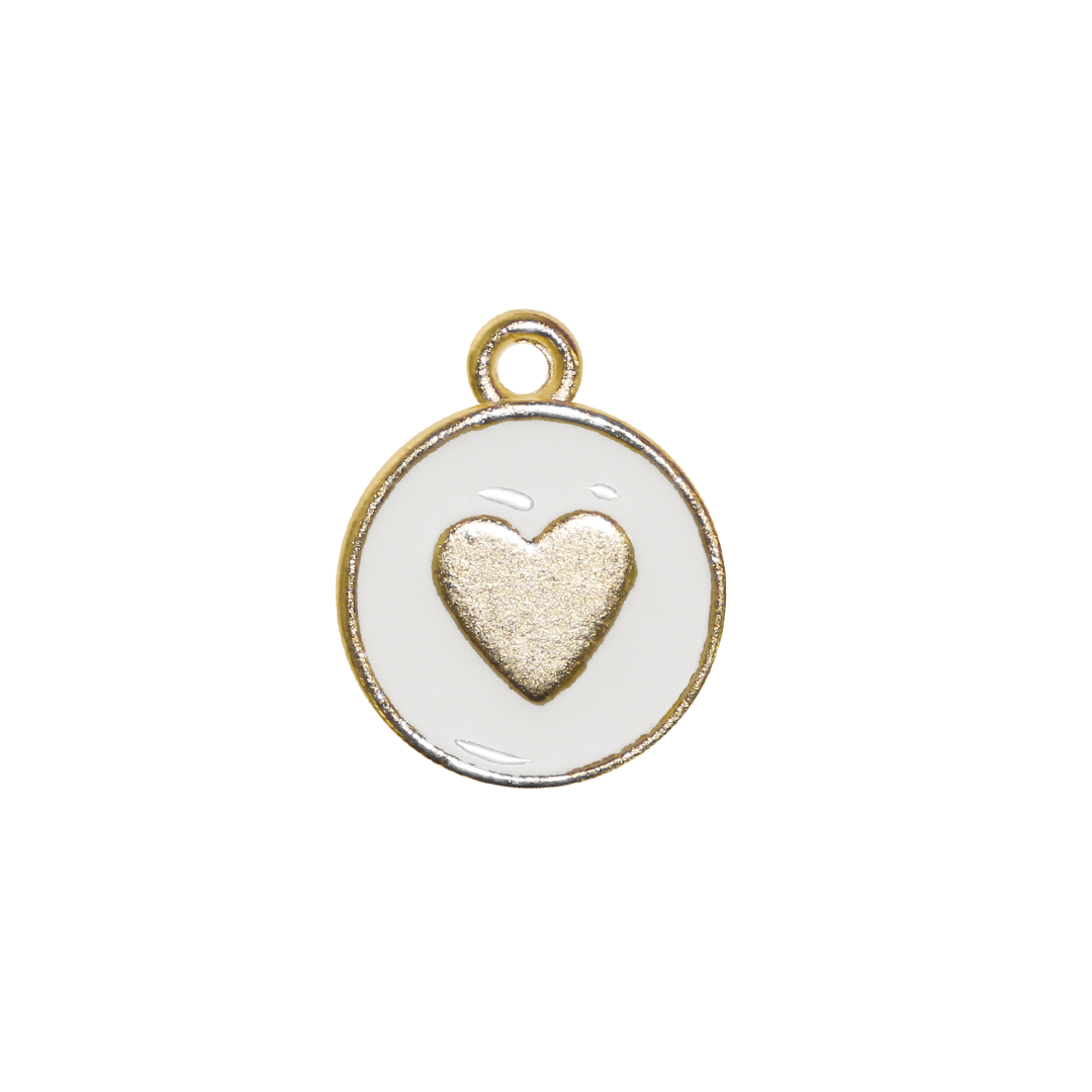 Charm, Heart, Enameled, 14mm x 12mm x 2mm, Sold Per pkg of 12, Available in Multiple colors