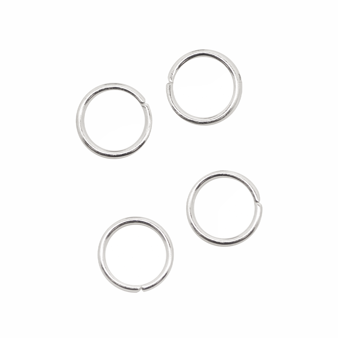 Jump Rings, Bright Silver, Alloy, Round, 6mm, 18 Gauge, Sold Per pkg of Approx 190