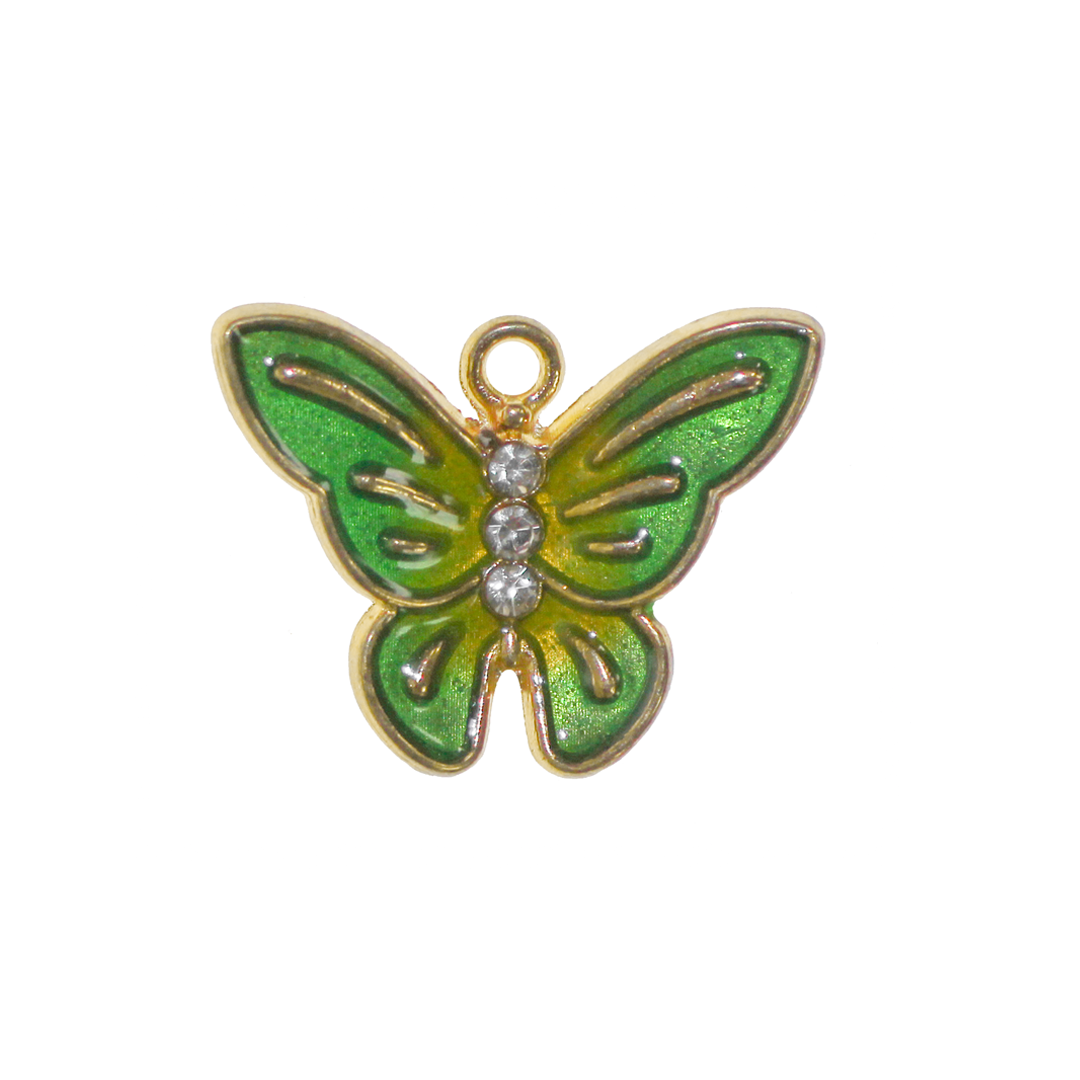 Charm, Butterfly, Enameled, Gold, Alloy, 15mm x 20mm x 3mm, Sold Per pkg of 6, Available in Multiple Colours