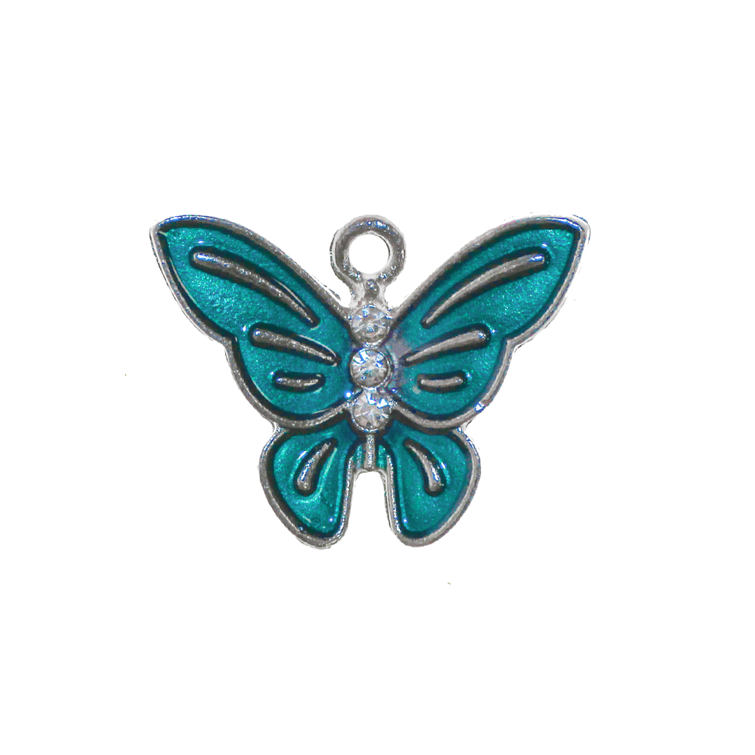 Charm, Butterfly, Enameled, Gold, Alloy, 15mm x 20mm x 3mm, Sold Per pkg of 6, Available in Multiple Colours