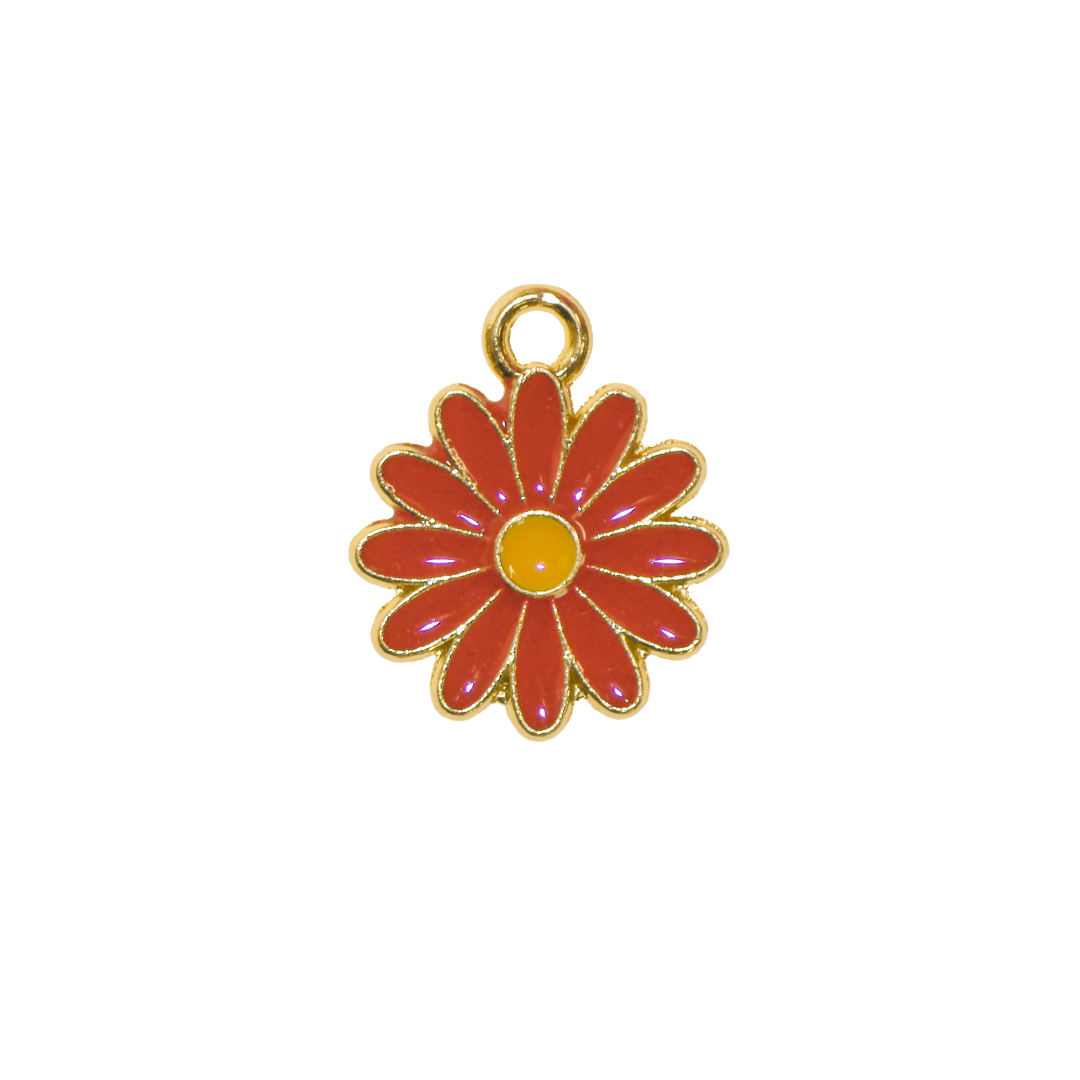 Charm, Daisy Flower, Enameled, 18mm x 15mm x 1.4mm, Sold Per pkg of 12, Available in Multiple Colors