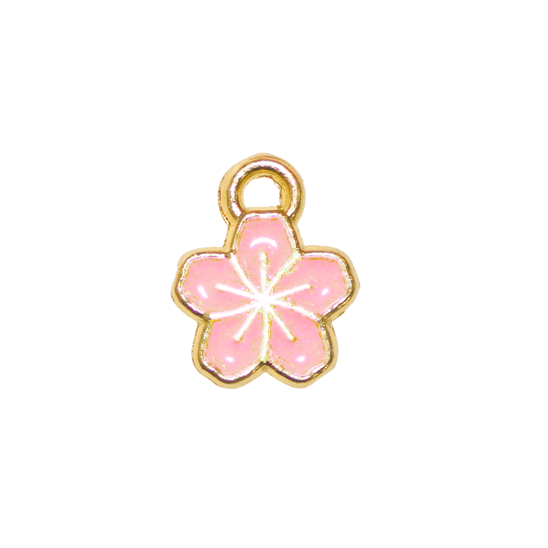 Charm, Flower, Enameled, 11.5mm x 9mm x 1.2mm, Sold Per pkg of 12, Available in Multiple Colors