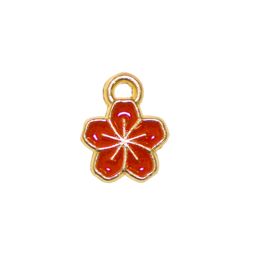 Charm, Flower, Enameled, 11.5mm x 9mm x 1.2mm, Sold Per pkg of 12, Available in Multiple Colors