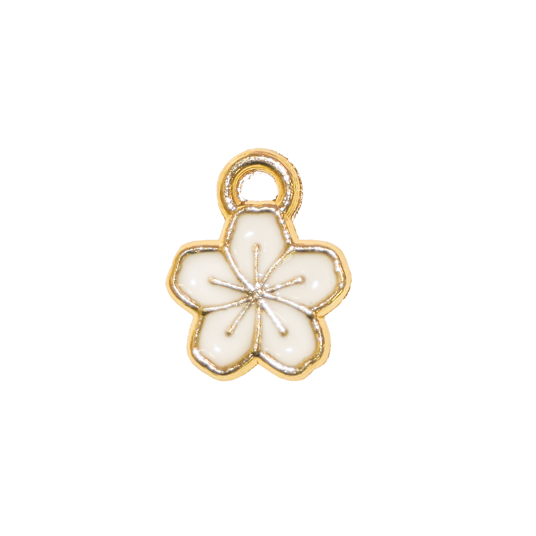 Charm, Flower, Enameled, 11.5mm x 9mm x 1.2mm, Sold Per pkg of 12, Available in Multiple Colors