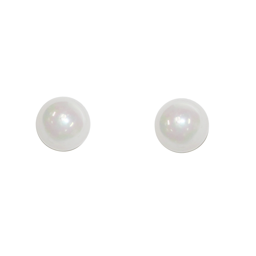 Earrings, Pearl Stud, 925 Sterling Silver, 4mm, Sold per pkg of 1 pair