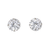 Earrings, Cubic Zirconia Stud, Round, 925 Sterling Silver, 4mm, Sold per pkg of 1 pair