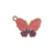Charm, Butterfly, Enameled, Pink & Purple, Gold, Alloy, 15mm x 20mm x 3mm, Sold Per pkg of 8