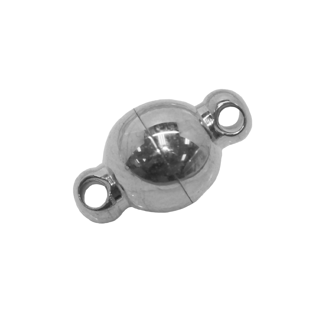 Clasp, Magnetic, Silver, Stainless Steel, 6mm , Sold Per pkg of 1
