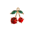 Charm, Rhinestone Flower, Red, Gold, Alloy, 20.5mm x 16.5mm x 5mm, Sold Per pkg of 2