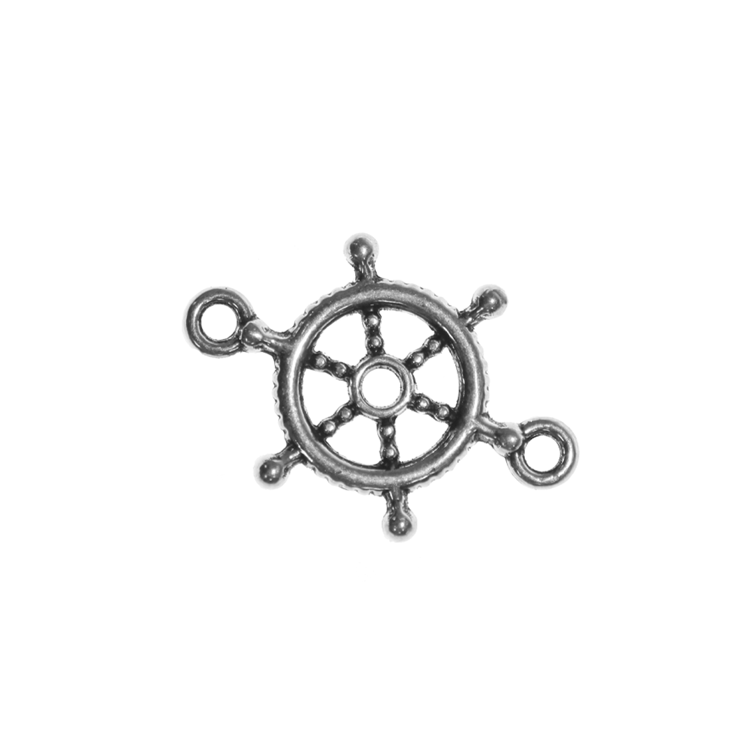 Connector, Helm, Silver, Alloy, 15mm x 23mm, Sold Per pkg of 14
