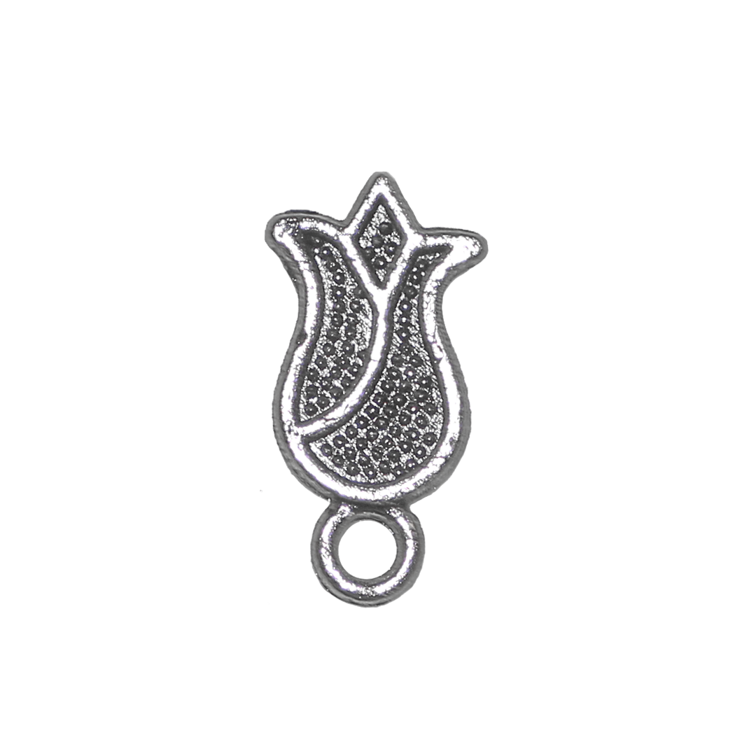 Charms, Rose, Silver, Alloy, 12mm x 6mm x 1.1mm, Sold Per pkg of 30