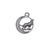 Charm, Moon & Wolf, Silver, Alloy, 14mm x 12mm x 2mm, Sold Per pkg of 20