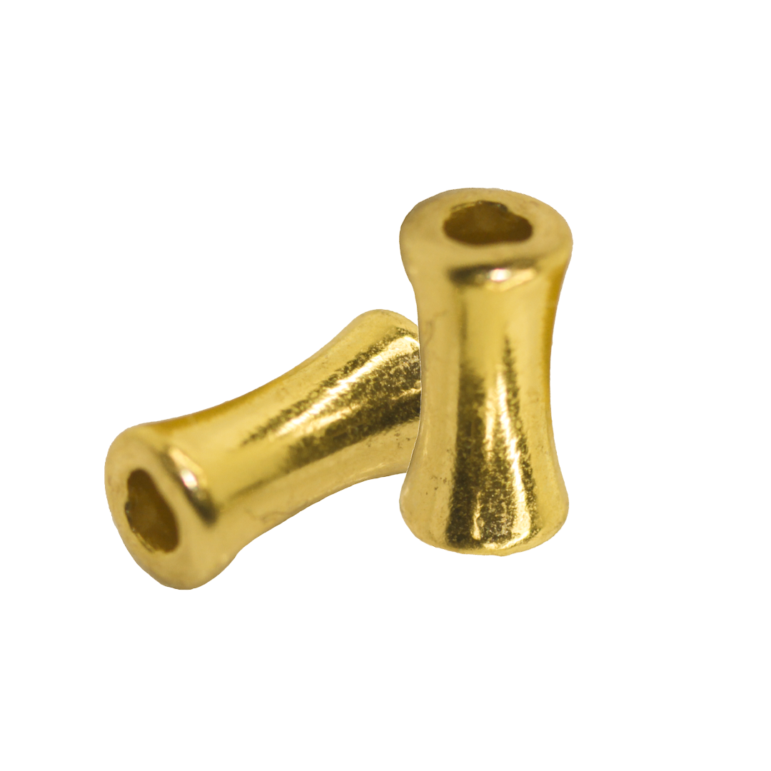 Bamboo Shape Tube Spacer, Gold, Alloy, 8mm x 3mm, Sold Per pkg of 30