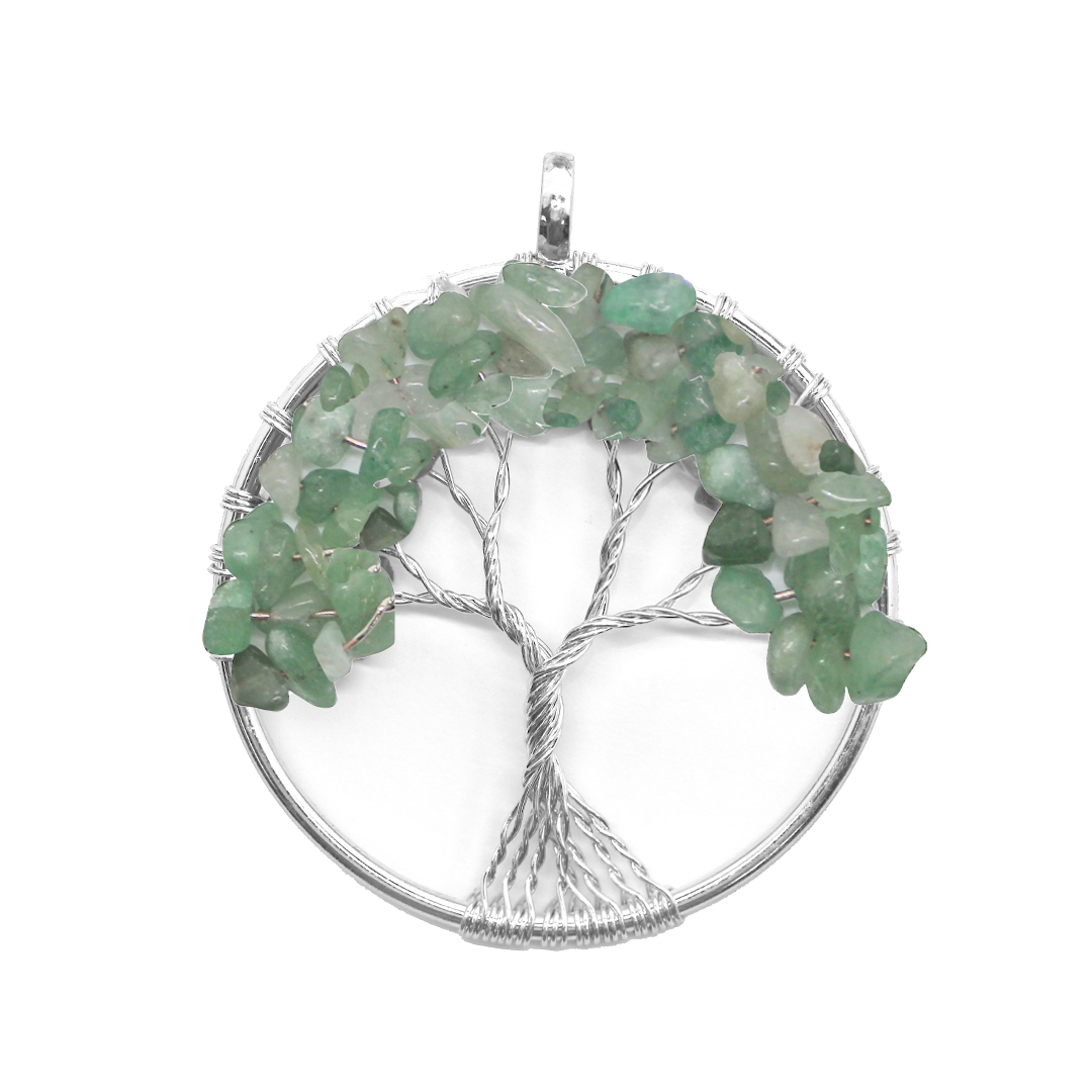 Pendant, Tree of Life, Alloy, 57mm x 50mm, Sold Per pkg of 1, Available in Multiple Gemstones