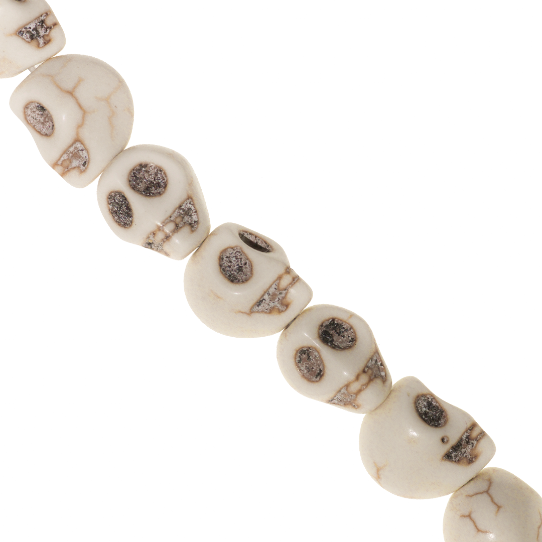 White Magnesite, Skull, Semi-Precious Stone, Available in Multiple Sizes