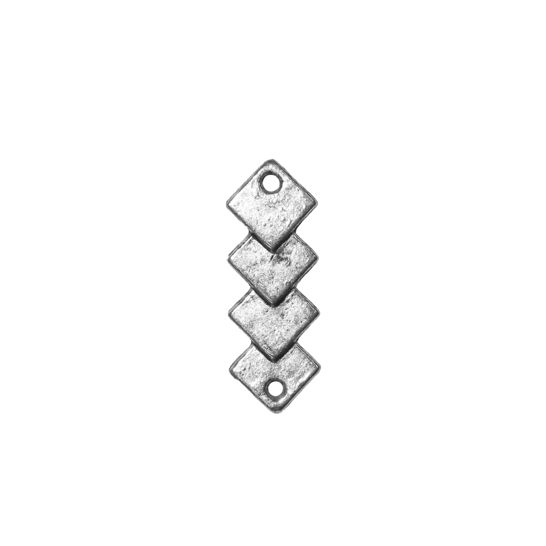 Connector, 2 Holes Bar, Silver, Alloy, 18mm x 6.5mm x 1.5mm, Sold Per pkg of 40