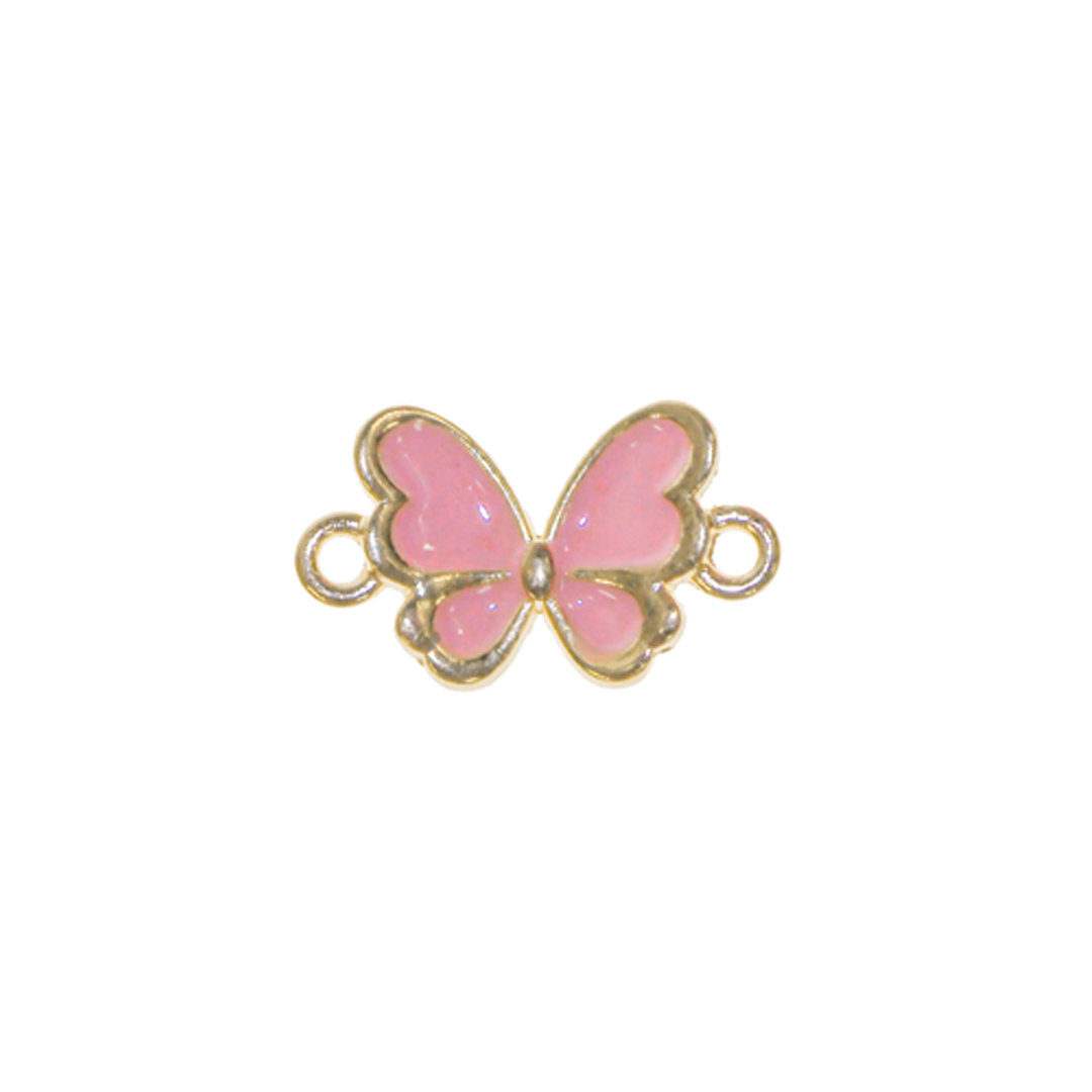 Connector, Butterfly, Enameled, Assorted, Gold, Alloy, 10mm x 17mm x 2.5mm, Sold Per pkg of 1
