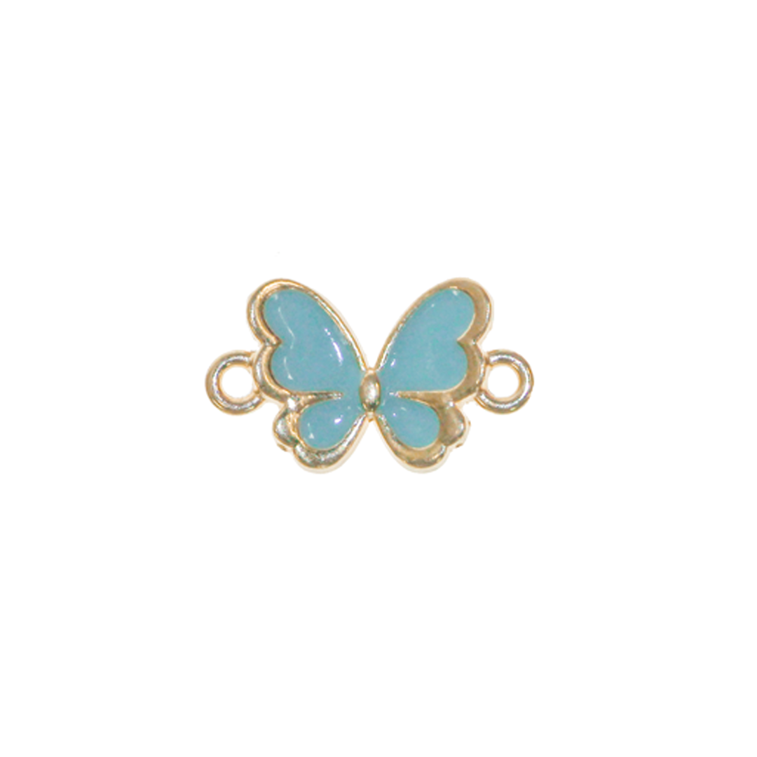 Connector, Butterfly, Enameled, Assorted, Gold, Alloy, 10mm x 17mm x 2.5mm, Sold Per pkg of 1