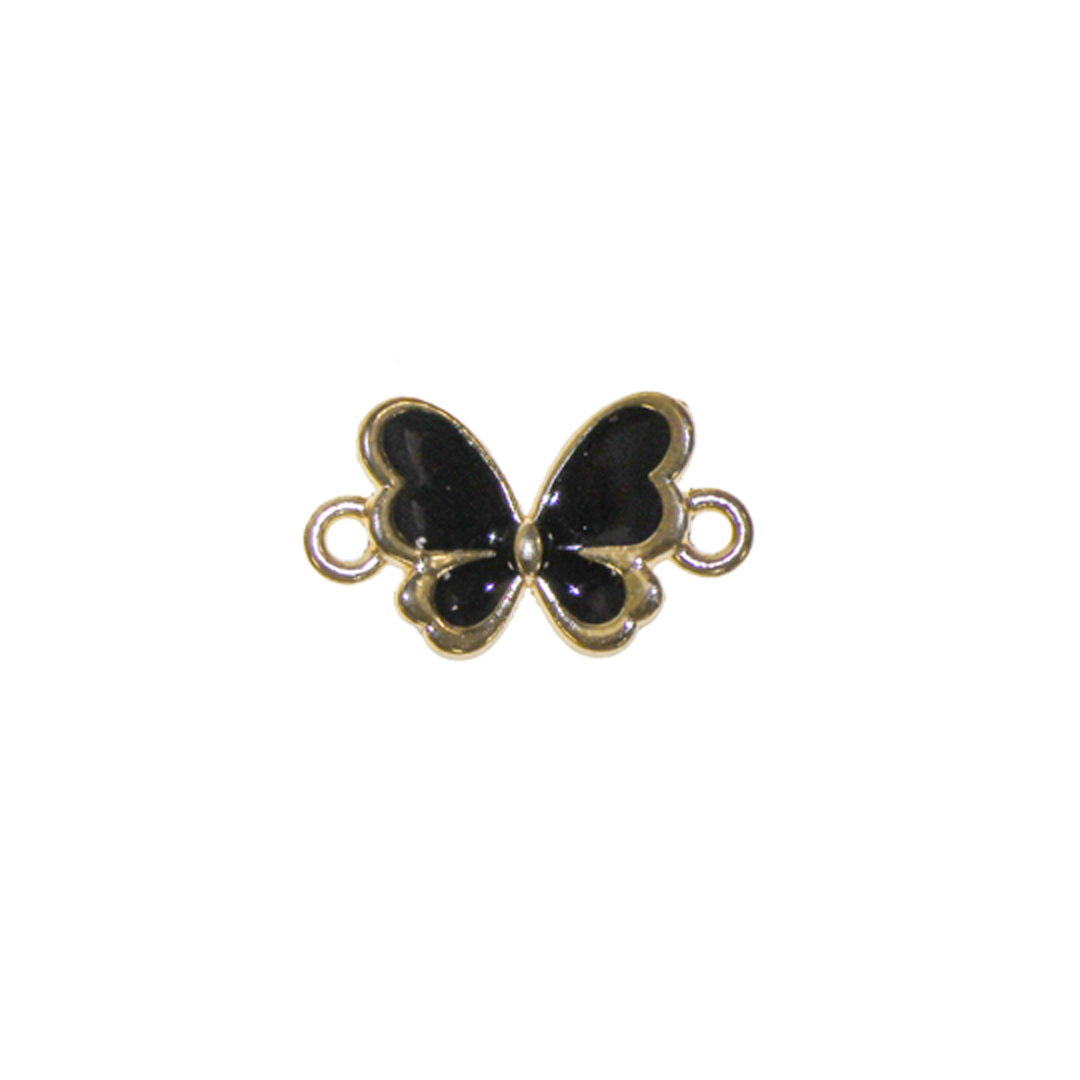 Connector, Butterfly, Enameled, Assorted, Gold, Alloy, 10mm x 17mm x 2.5mm, Sold Per pkg of 1
