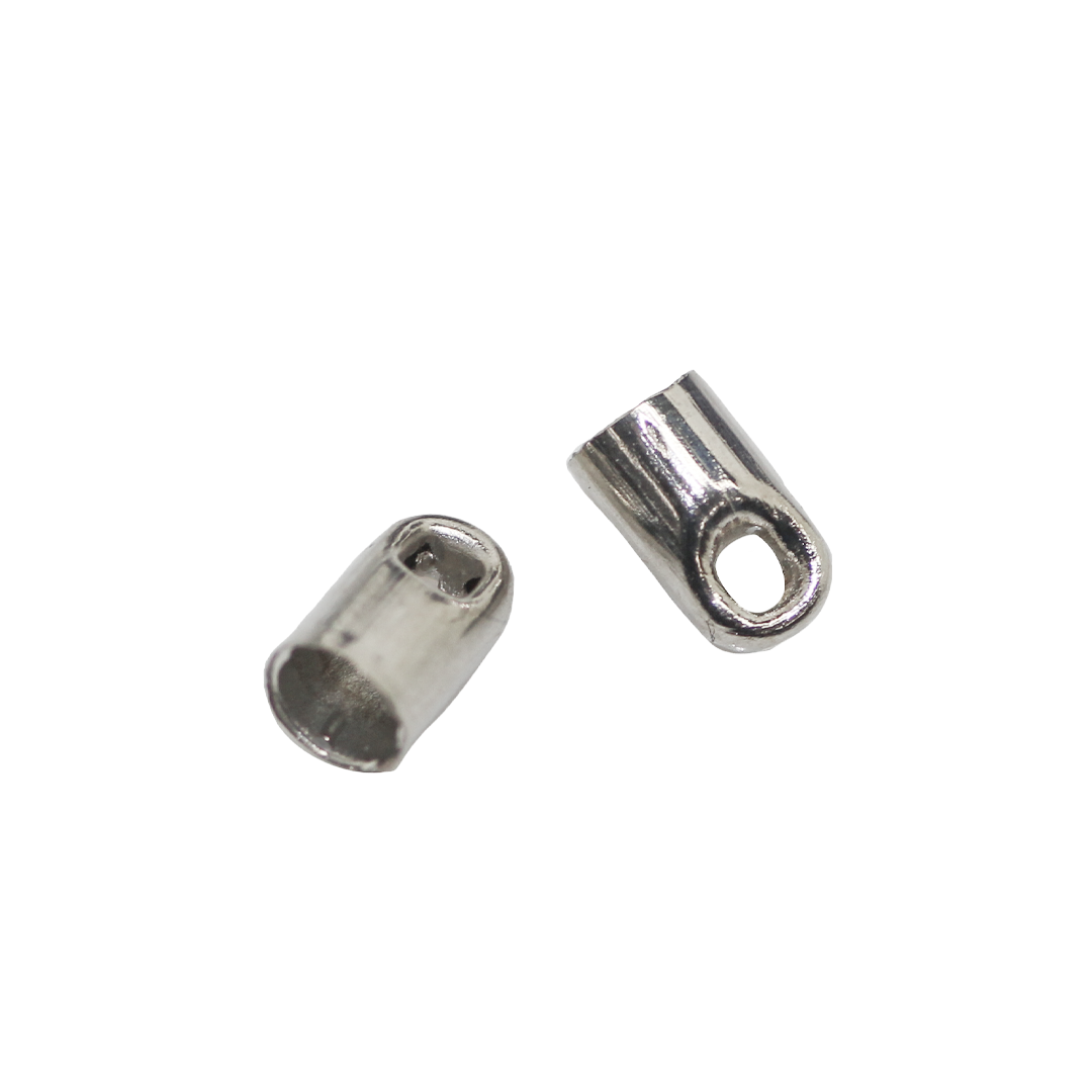 Terminator, Cord Ends, Silver, Alloy, 5.5mm x 3mm, Sold Per pkg of 30