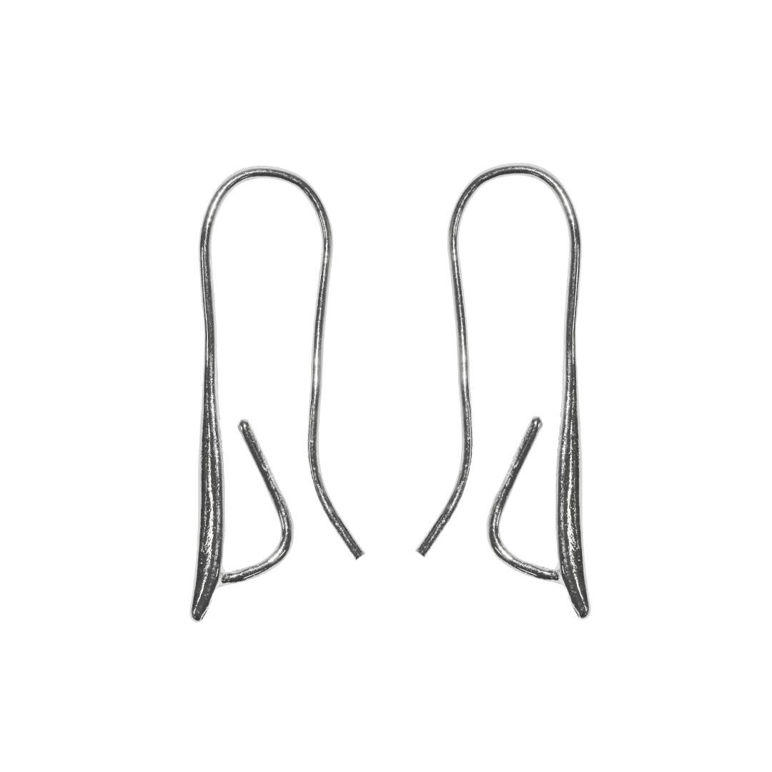 Earrings, Ear Wire, Silver, Alloy, 28mm x 12mm, Sold Per pkg of 6