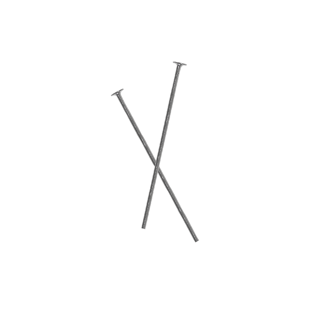 Pins, Flat Head, Silver, Alloy, 2.75 inches, 19 Ga, Sold Per pkg of 40