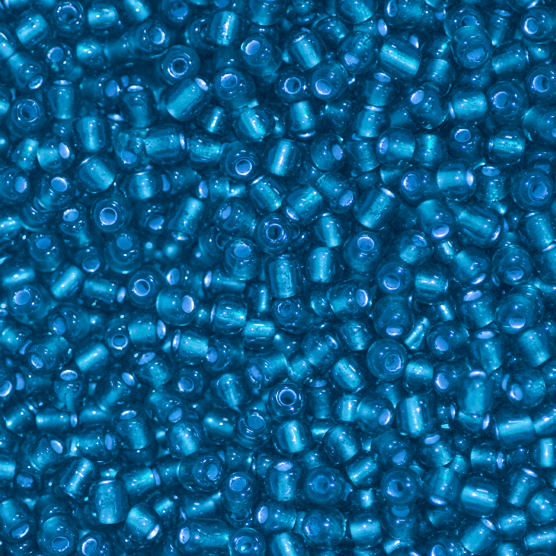 Seed Bead Bulk Bags - 6/0 - Dark Aqua Silver Lined - Approx 448g/6,000pcs