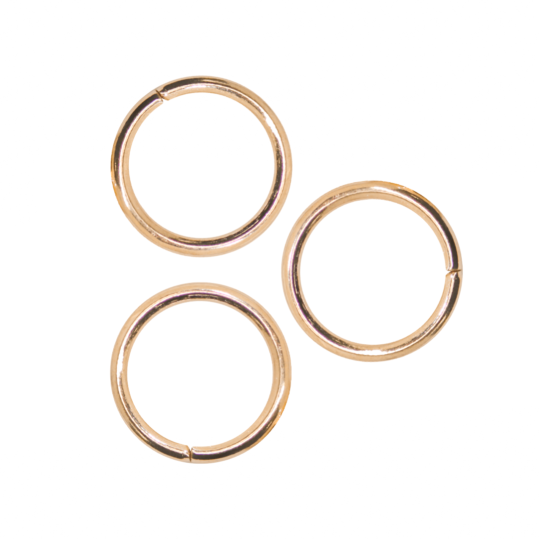 Jump Rings, Rose Gold, Alloy, Round, 10mm, 16 Gauge, Sold Per pkg of 65+