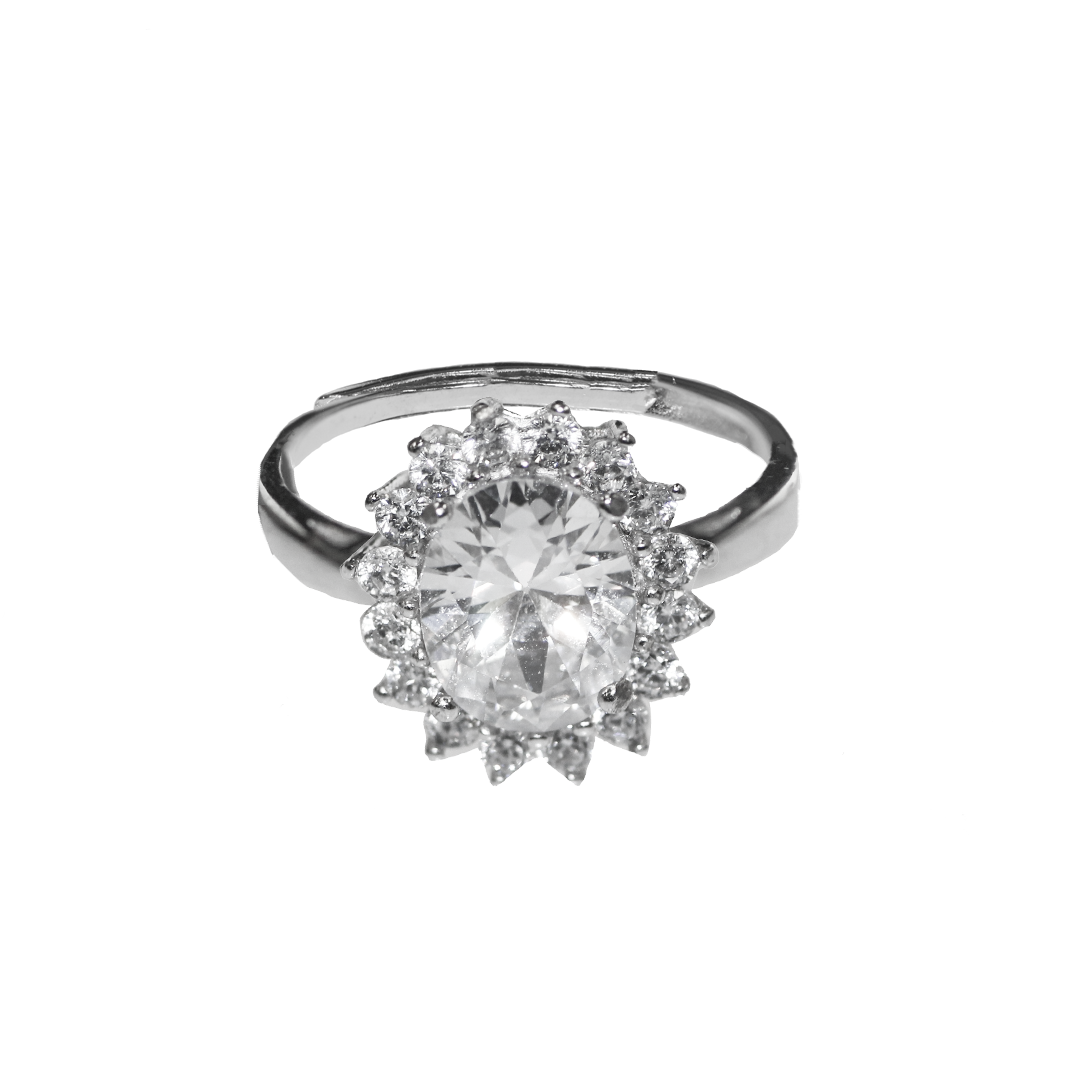 Adjustable Ring, Cubic Zirconia, 925 Sterling Silver, Available in Multiple Styles, 1 pc